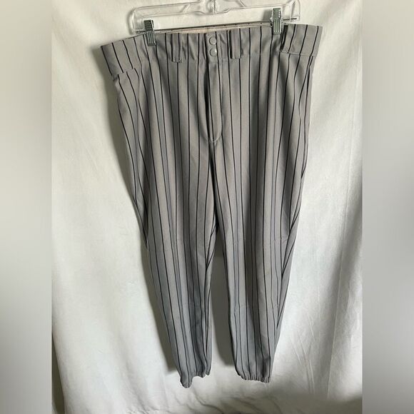 Wilson Men’s Baseball Pants White Black Stripe, Gray and Black stripe 2 pairs XL - Picture 9 of 13